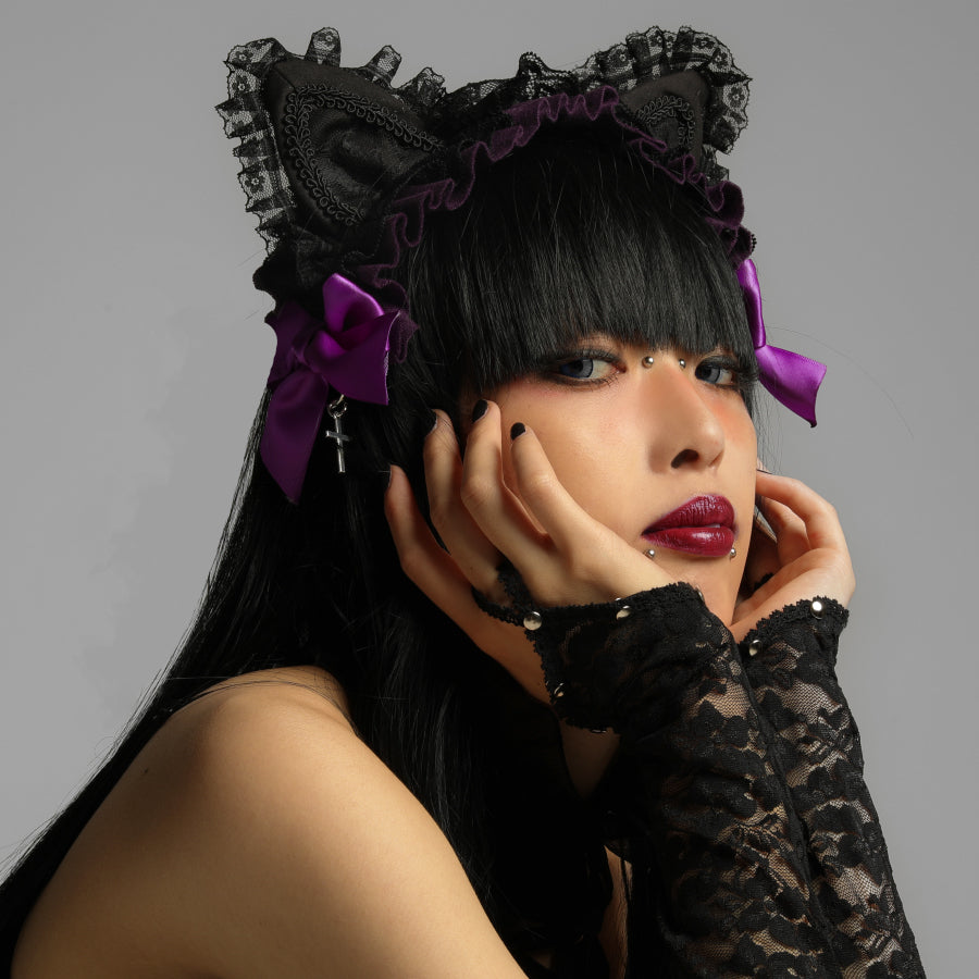 ヘアアクセサリー CAT EAR MINI BONNET / MAJOH CAT COLLECTION – MAJOH