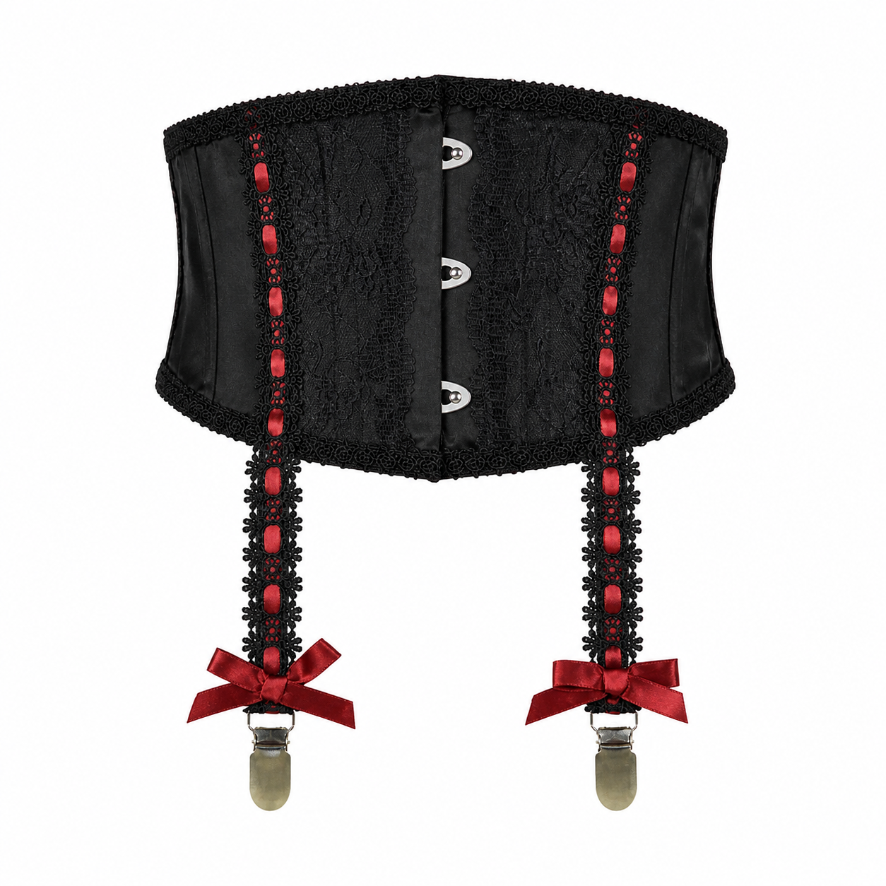 GARTER BELT-LIKE VERY SHORT CORSET (BLACK x RED) – MAJOH