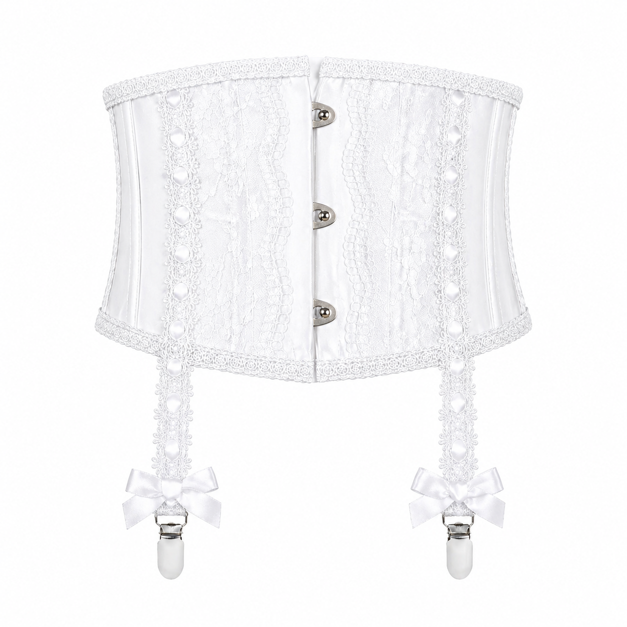 GARTER BELT-LIKE VERY SHORT CORSET(WHITE × WHITE)