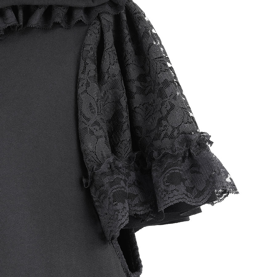 H&A CAT EARS FLARE SLEEVE DRESS PARKA(BLACK)