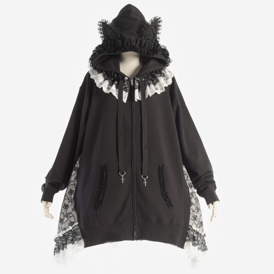 MRcloset H&A CAT LACE EARS DRESS PARKA - ポンチョ