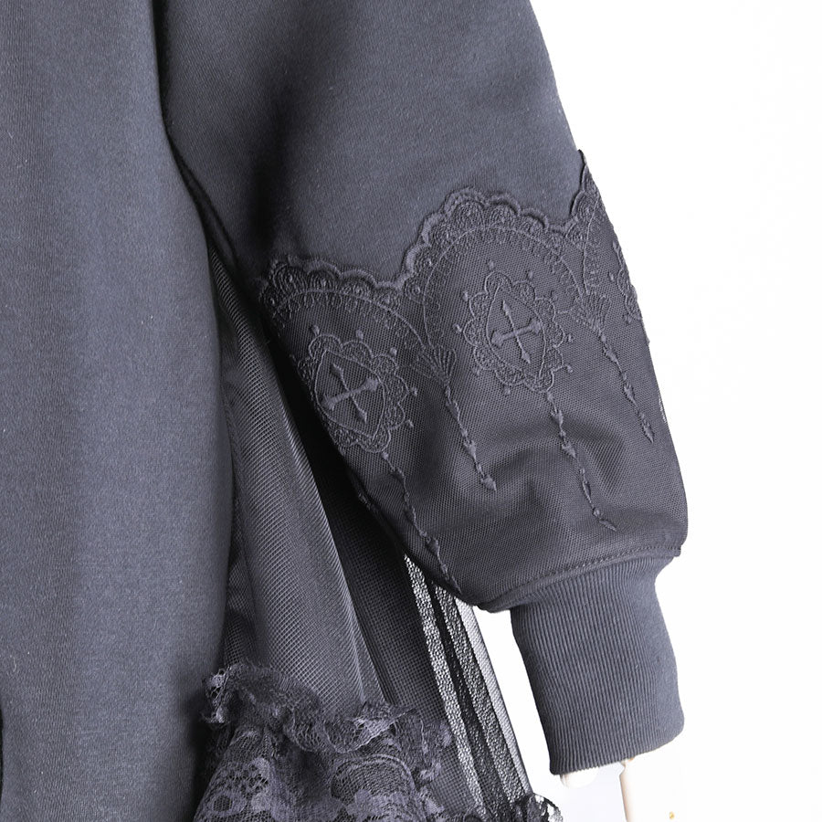 CAT EAR COAT STYLE FISH TAIL DRESS PARKA (BLACK)