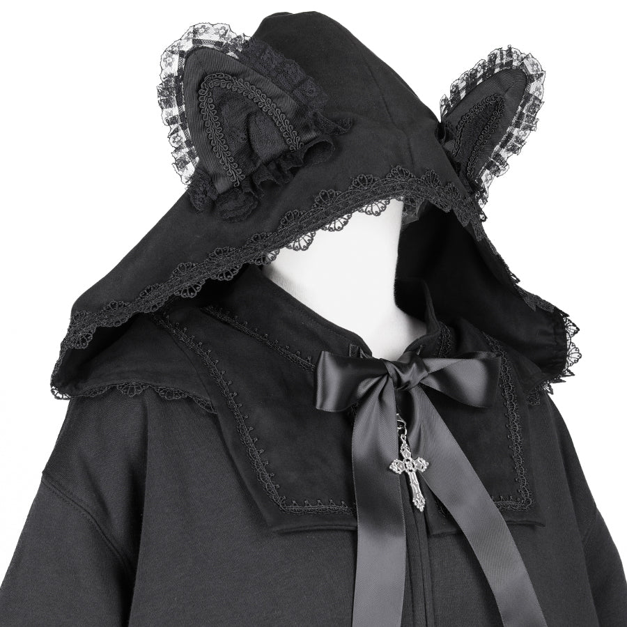 SISTER CAT 连衣裙派克大衣(黑色)