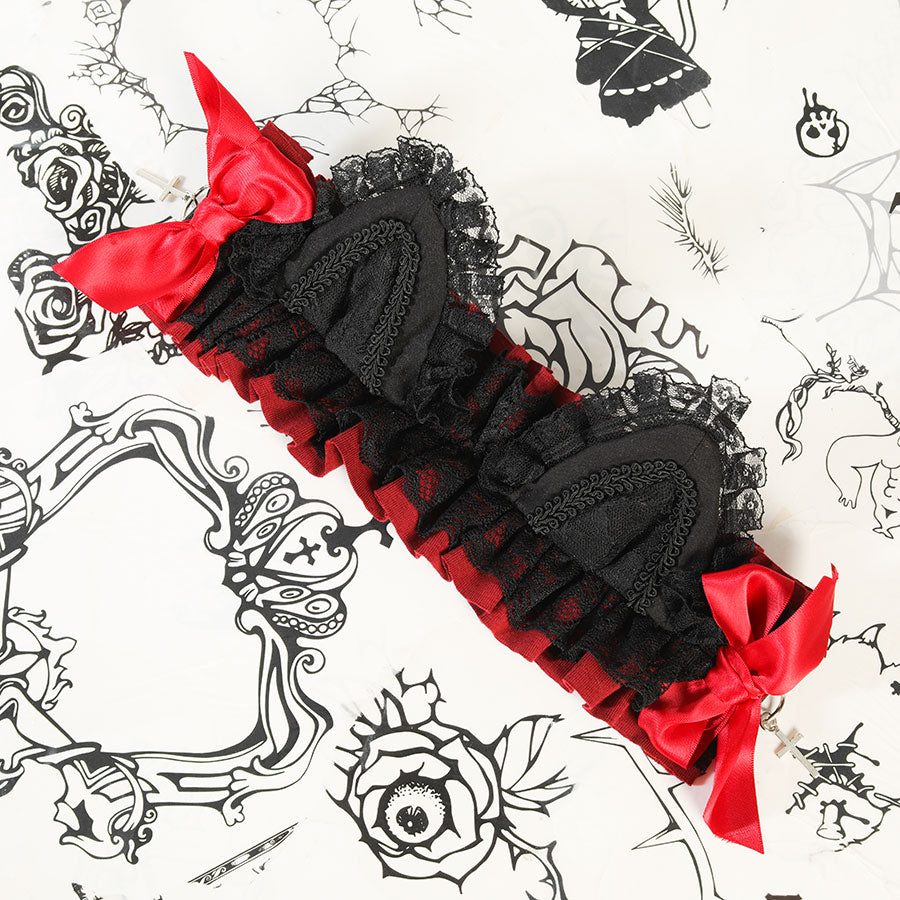 H&A猫耳朵头连衣裙(黑色X红色)