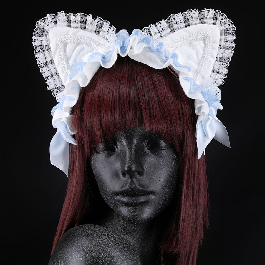 H&A猫耳朵头连衣裙(白色X蓝色)