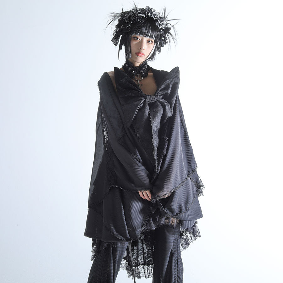 蝴蝶翼丝带欧比腰带(黑色)2 种尺寸