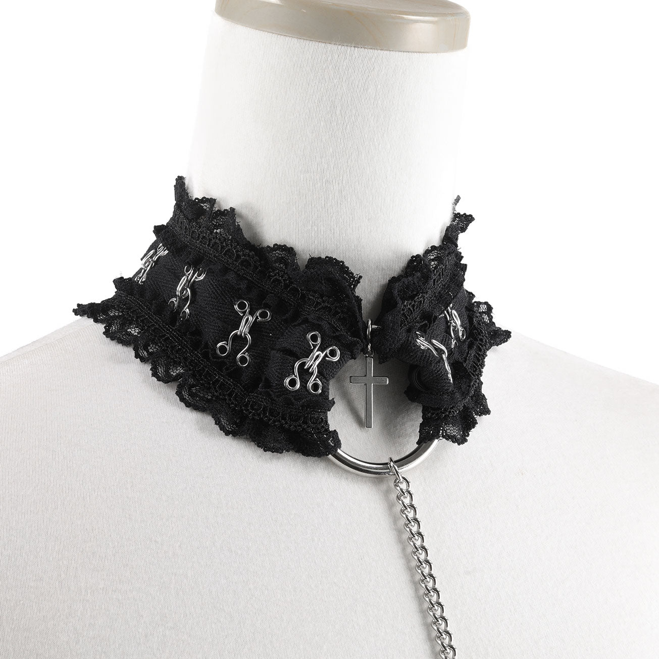 链式颈链裙裤(黑色)