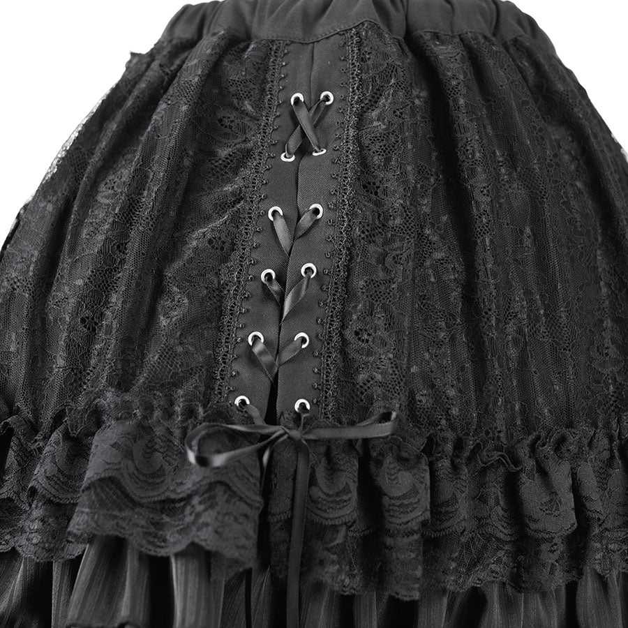 双系带猫尾裙(黑色)