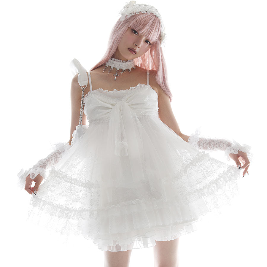 ワンピース MAJOH MINI RIBBON DOLL ONEPIECE (WHITE) MINI RIBBON DOLL ONE PIECE (WHITE) – MAJOH