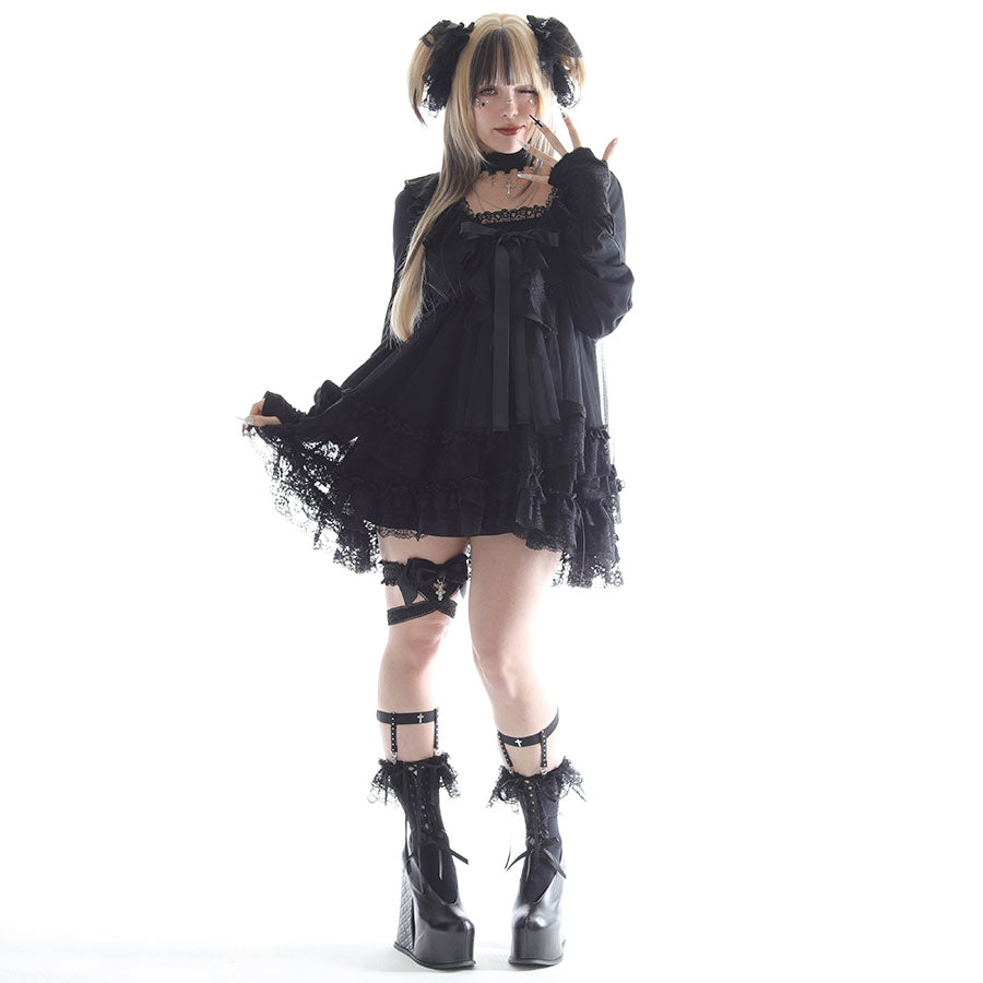 迷你褶边开衫(白色)