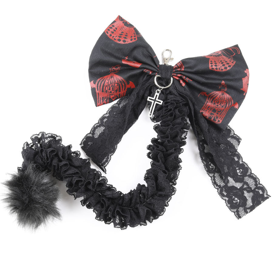 H&A迷你褶边尾巴petti短(黑色X红色)