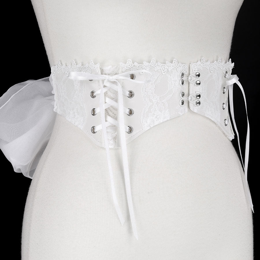 前钩双蕾丝丝带带(白色)