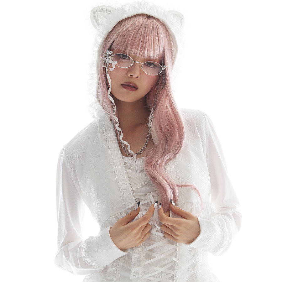 MINI CAT TAIL HOODIE (WHITE) – MAJOH