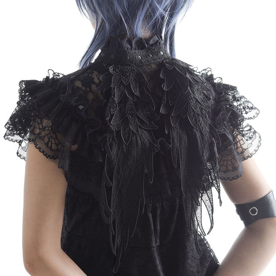 MINI LACE ANGEL WING CAPE(BLACK)