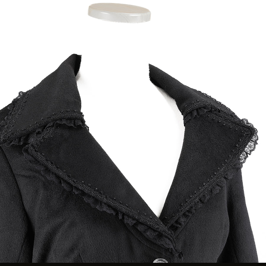 CORSET LACE UP LONG COAT (BLACK)