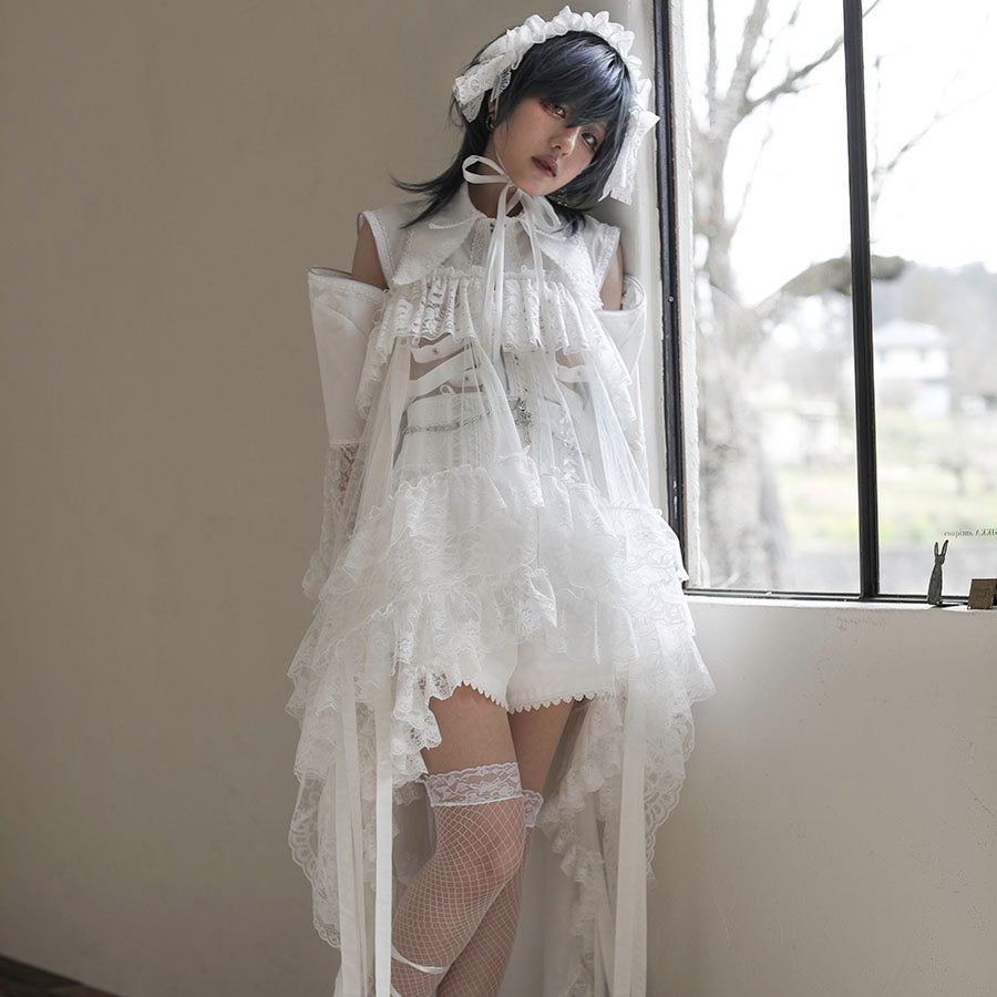 VEIL CAPE ZIPPER JAKET (BLACK)