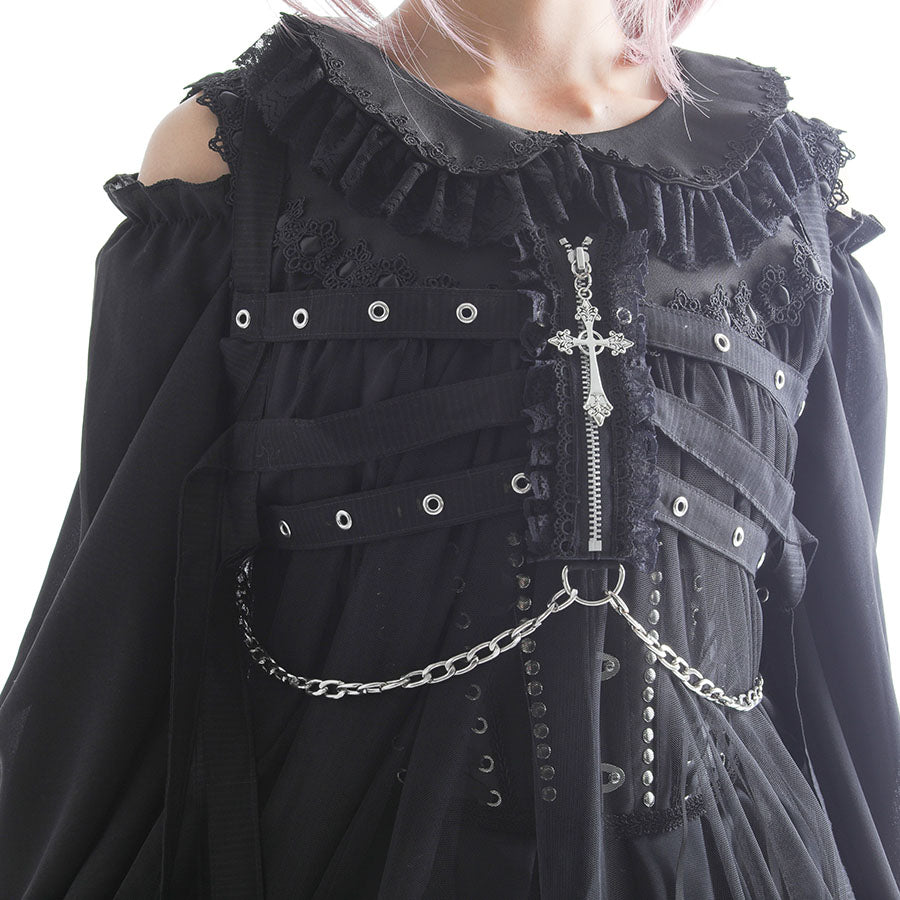 SKELETAL BUSTIER HARNESS (BLACK)