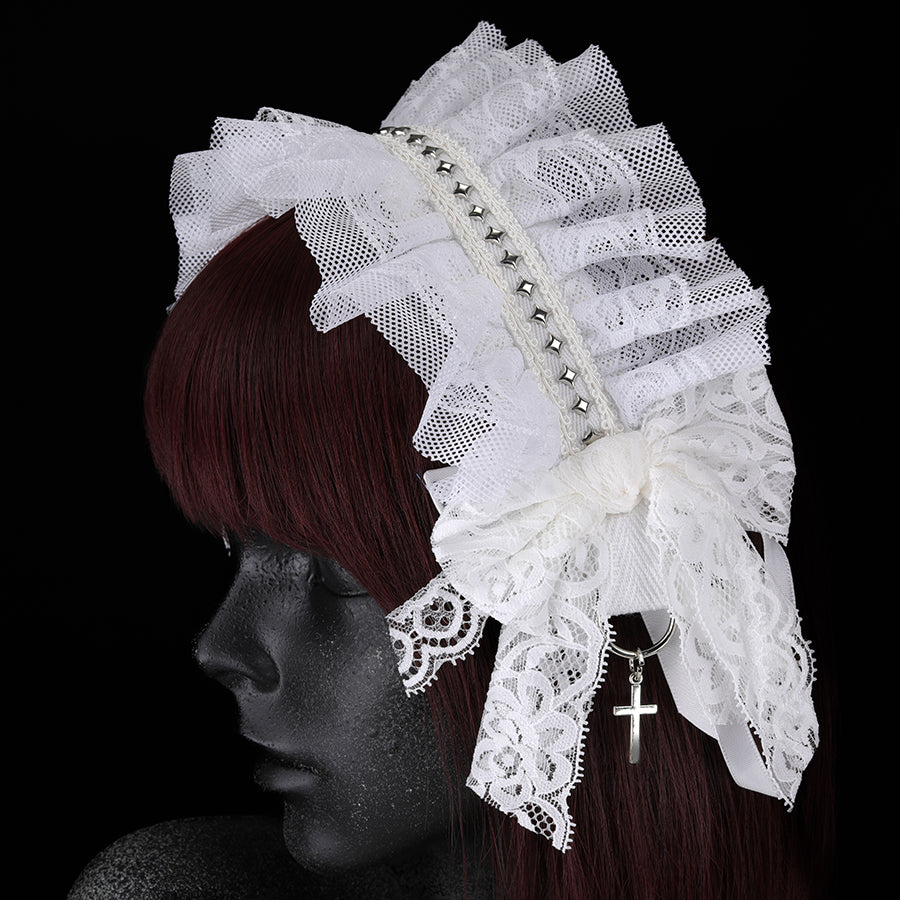 金属星星耳钉头饰(白色)