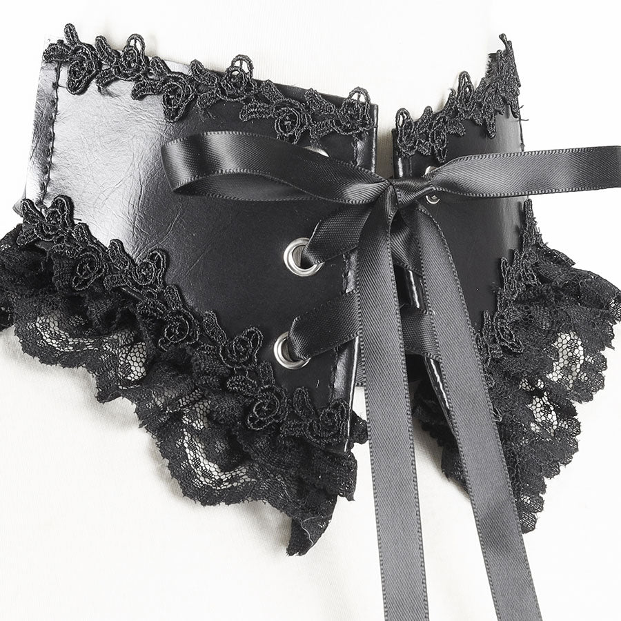 系带颈带颈饰 (黑色)