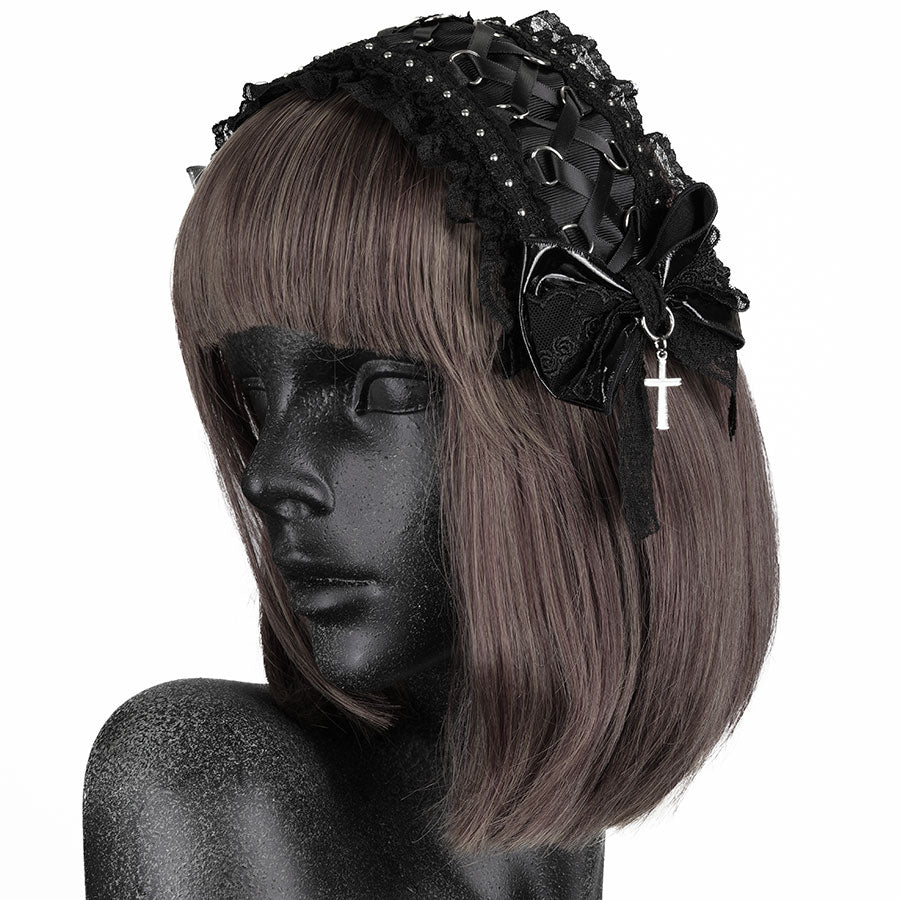 majoh ヘッドドレス head dress （black） 予約3週間]SWEET DEVIL LACE UP HEAD DRESS (BLACK) – MAJOH