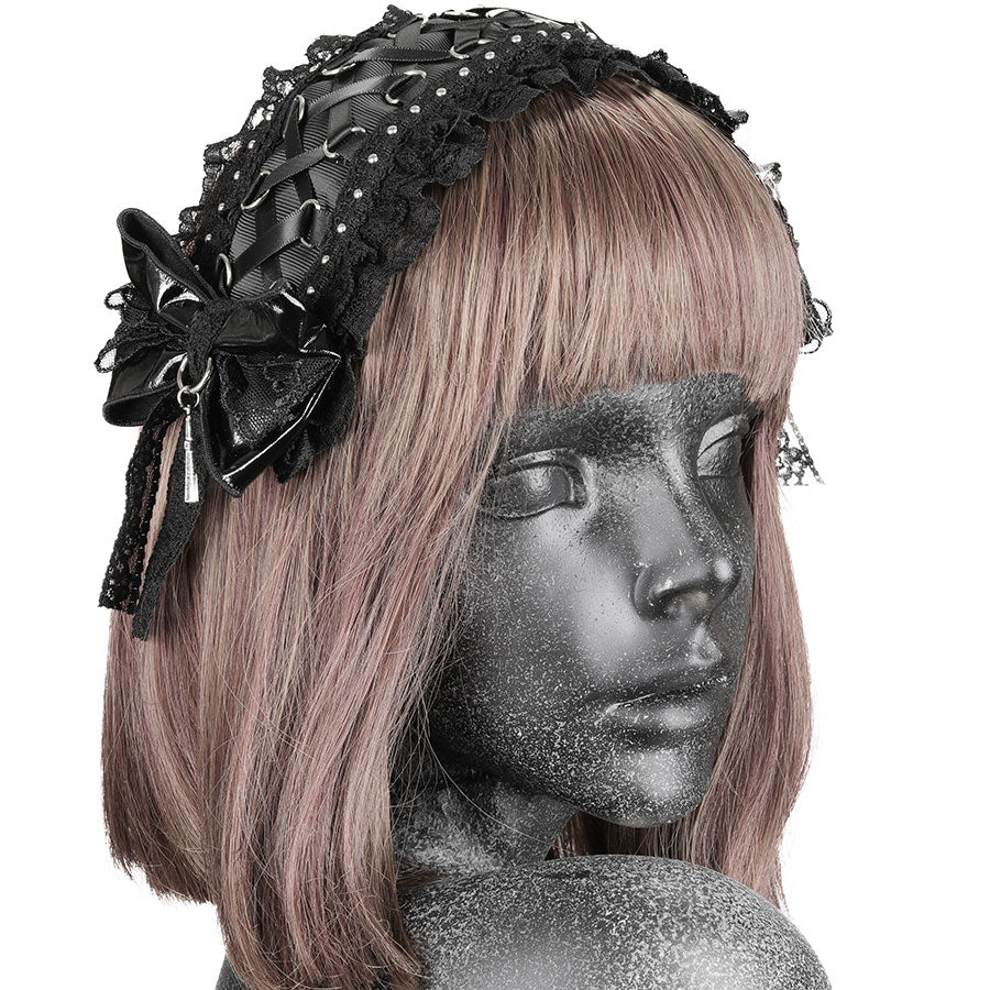 SWEET DEVIL LACE UP HEAD DRESS (BLACK)