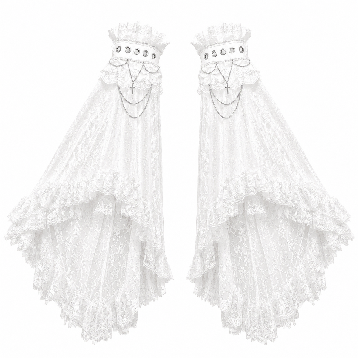 LACE TULLE PRINCESS SLEEVE ARM VEIL (WHITE)