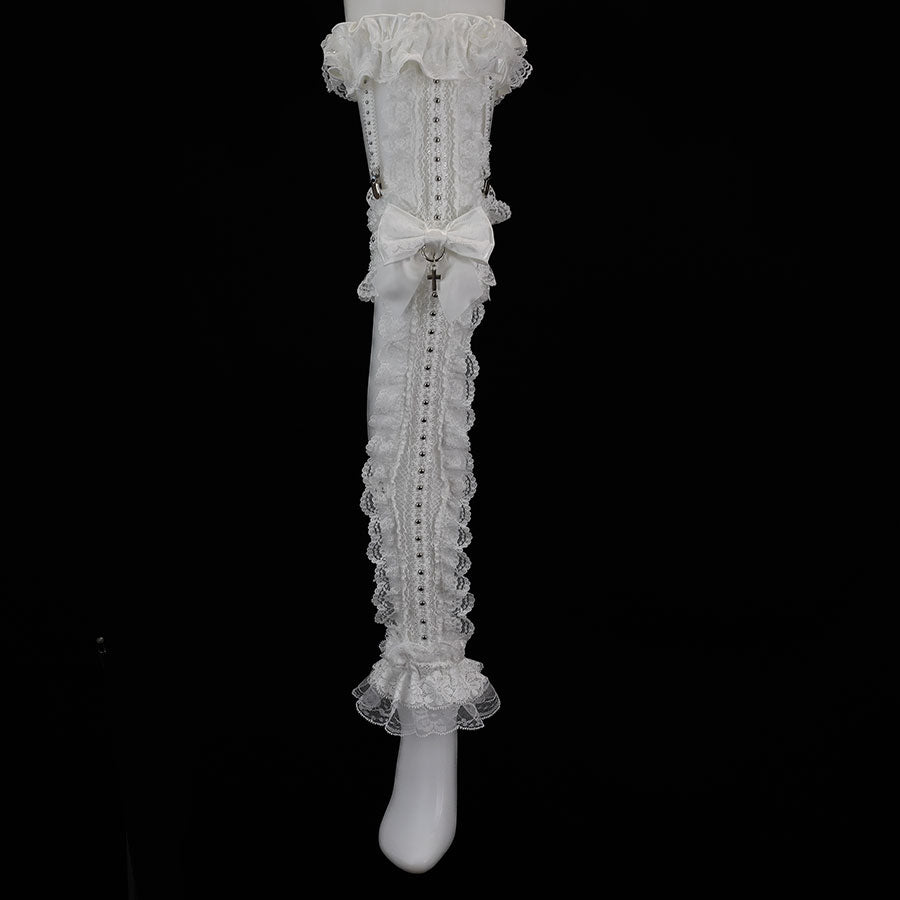 CROSS FISHNET LEG HARNESS (WHITE)