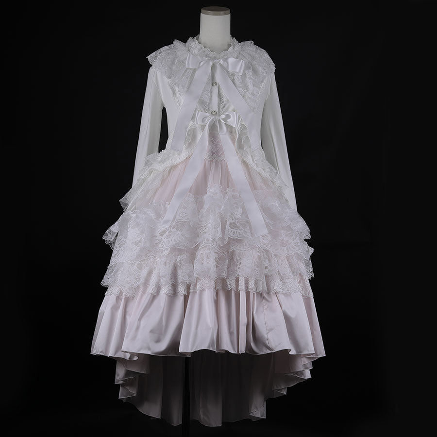 冬季荷叶边蕾丝上衣(白色)