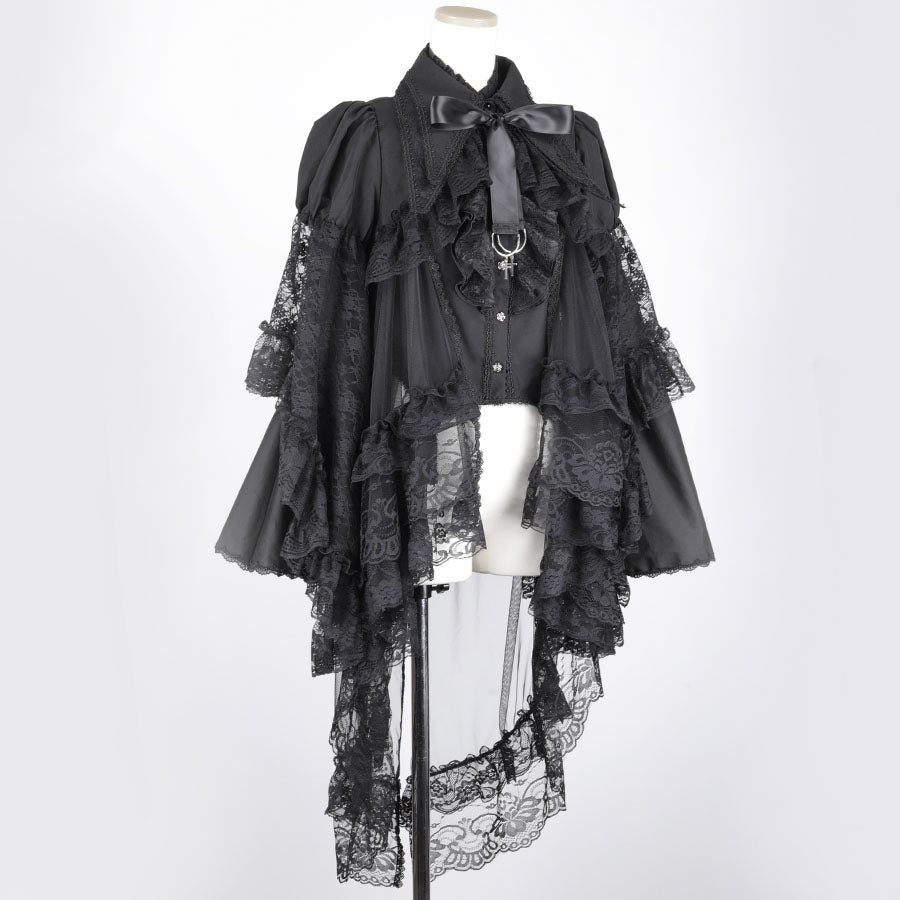 迷你 GARTAR 公主袖衬衫(黑色)