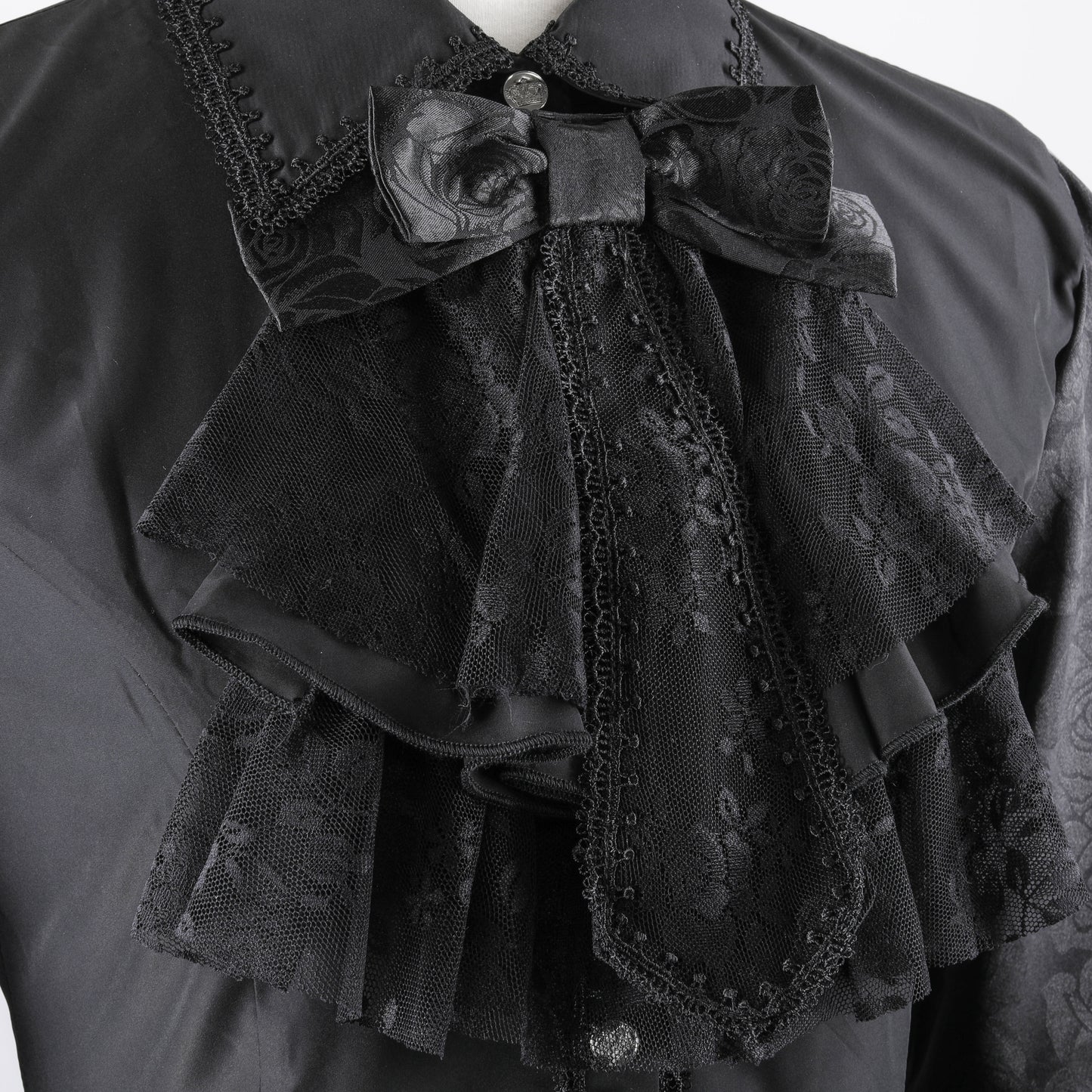 MINI NECK-TIE BLOUSE (BLACK) M