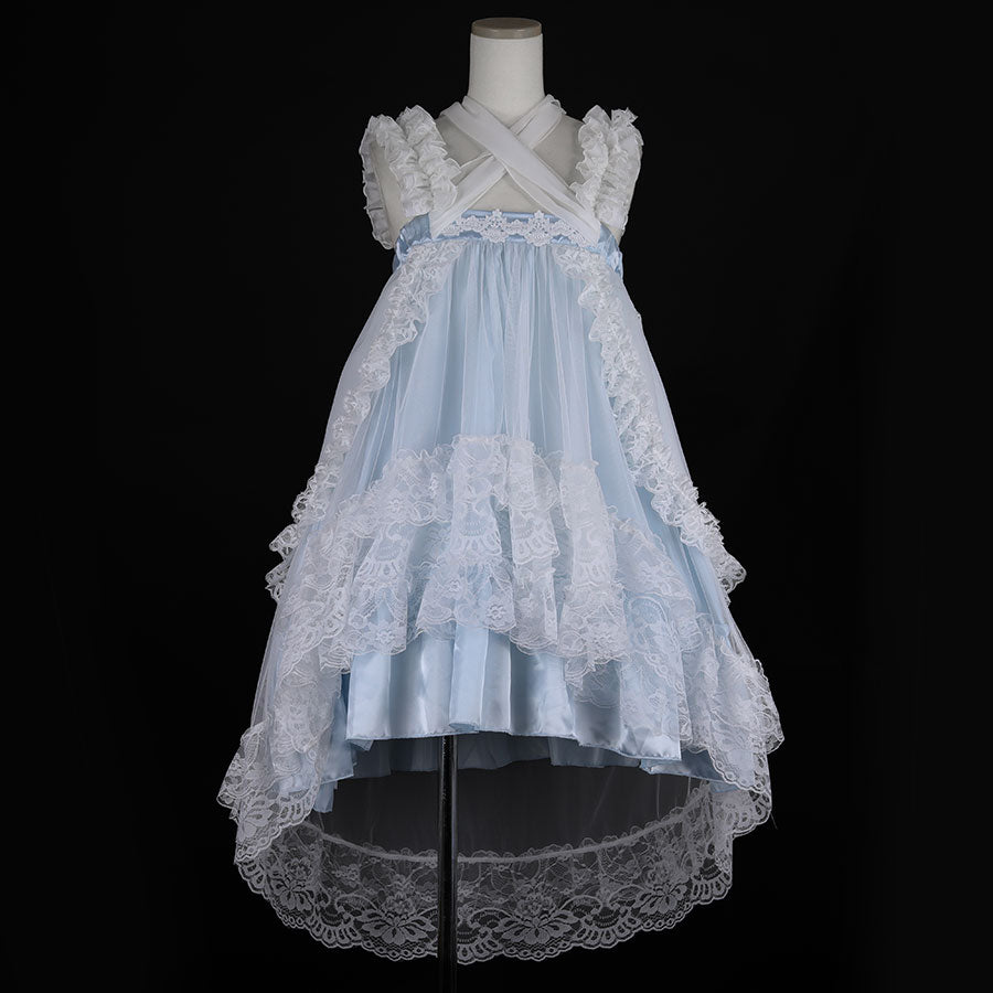blue lace fishtail dress Strapless Asymmetrical Fishtail Maxi Dress