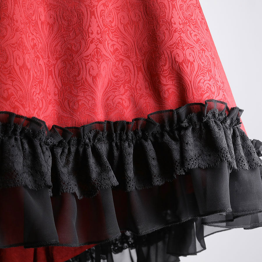 LACE UP WEB FISHTAIL ONE PIECE (RED x BLACK)