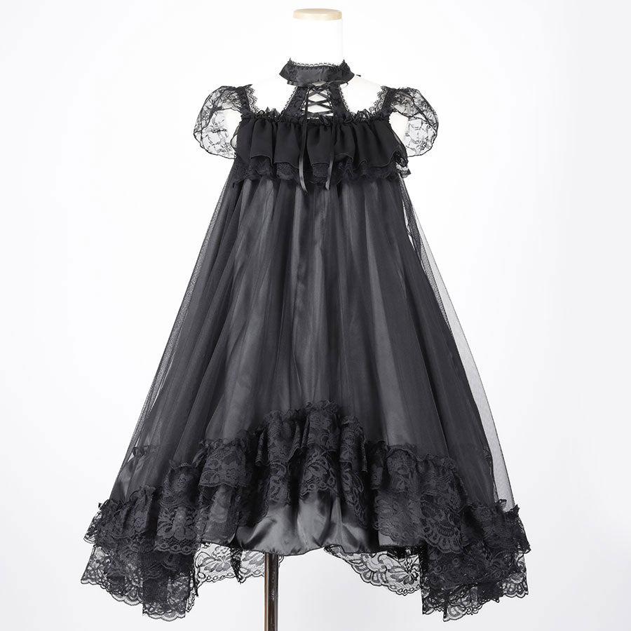 LACE UP BABY DOLL DRESS (BLACK) MAJOH LACE UP BABY DOLL DRESS (BLACK) MAJOH