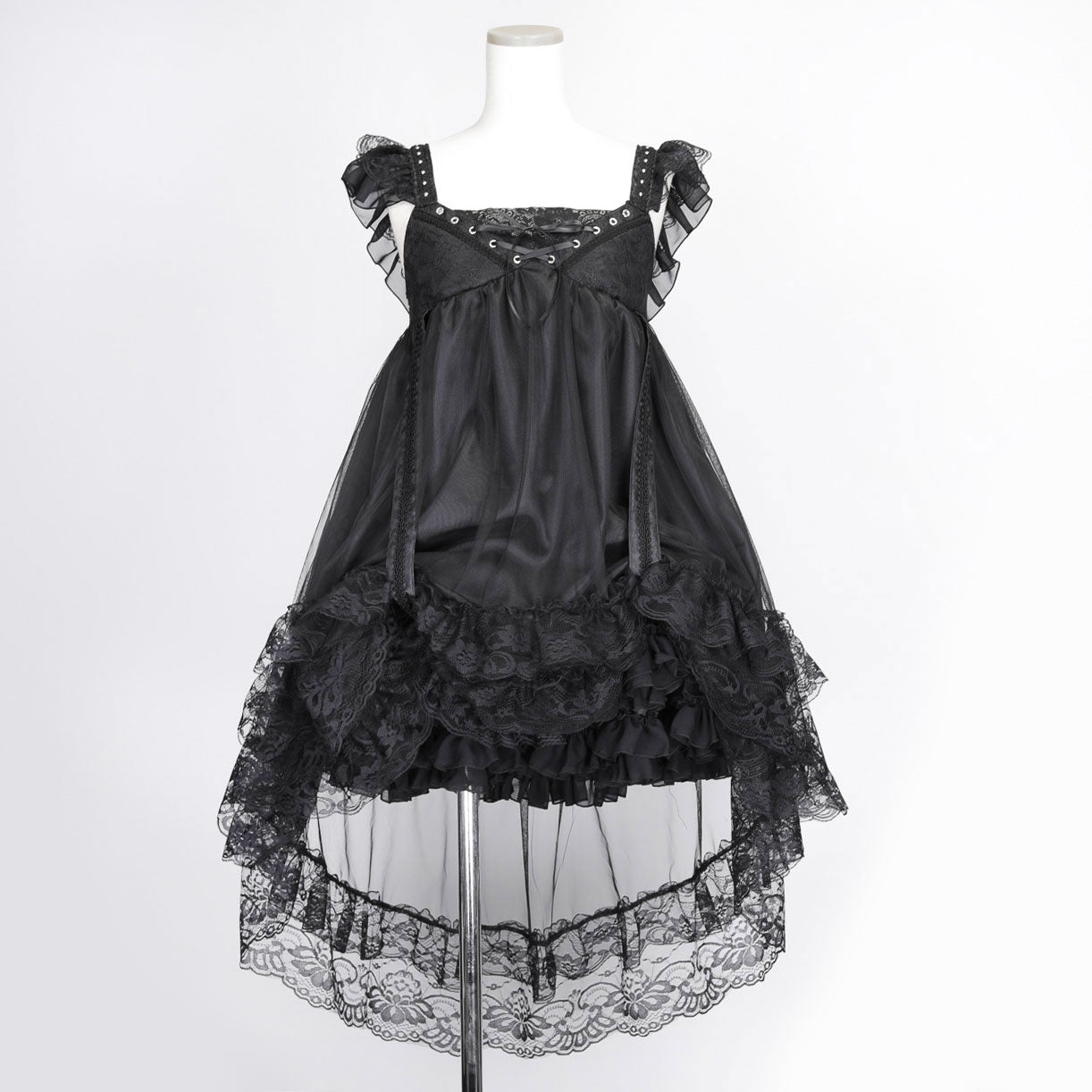 ARMOR STRAP BABY DOLL DRESS (BLACK) MAJOH ARMOR STRAP BABY DOLL DRESS (BLACK) MAJOH