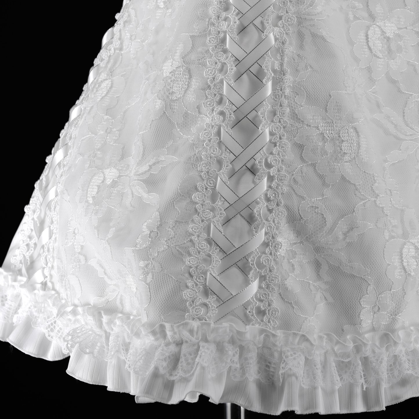 MINI LACE UP DOLL DRESS (WHITE)