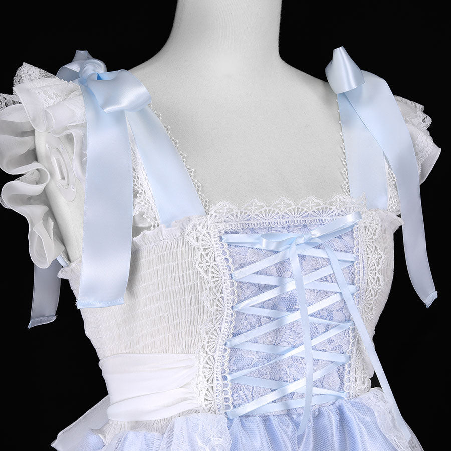 FLY ME AWAY BALLOON ONE PIECE (WHITE x BLUE)