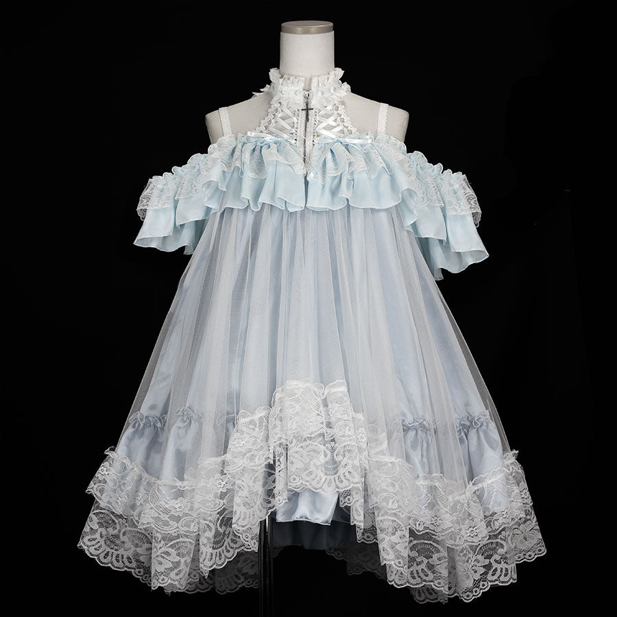 MINI DEVIL ANGEL WING DRESS (WHITE-BLUE) – MAJOH