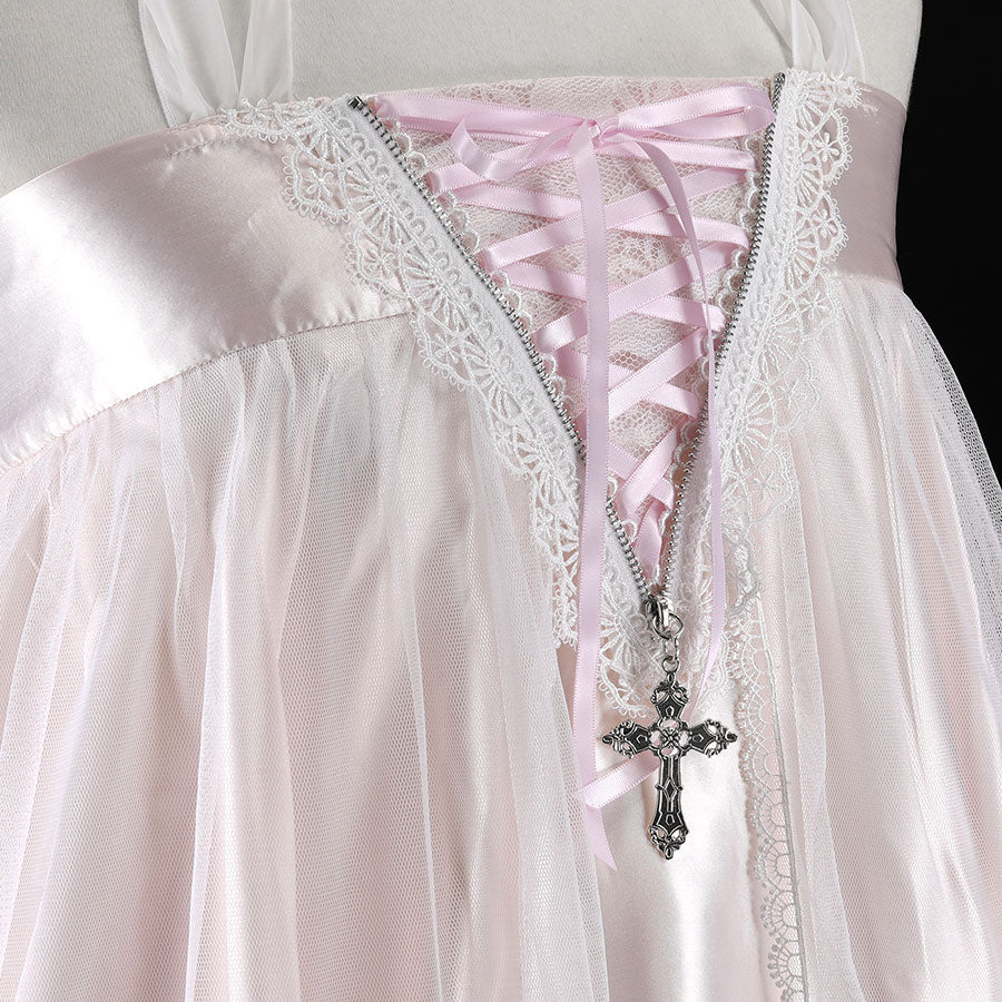 CROSS ROSARY ONE PIECE (PINK)