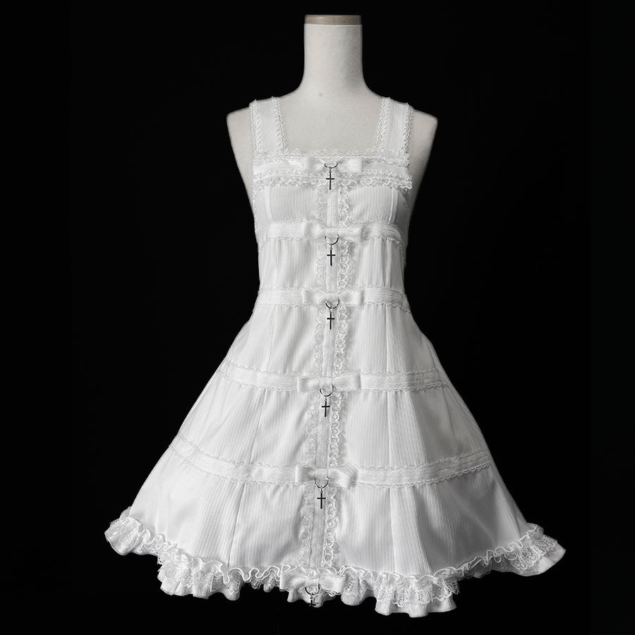 CONFINE LOVE RIBBON BABY DOLL DRESS (WHITE)