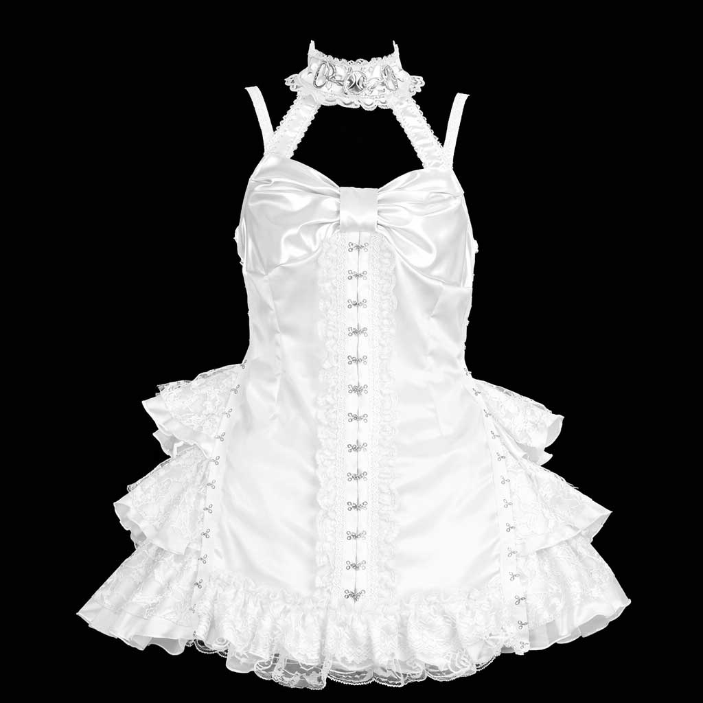 SWEET DEVIL RIBBON HOOK ONE PIECE (WHITE)