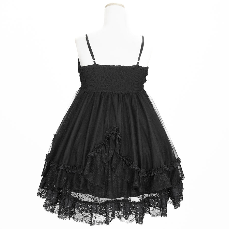 MINI RIBBON DOLL ONE PIECE (BLACK)