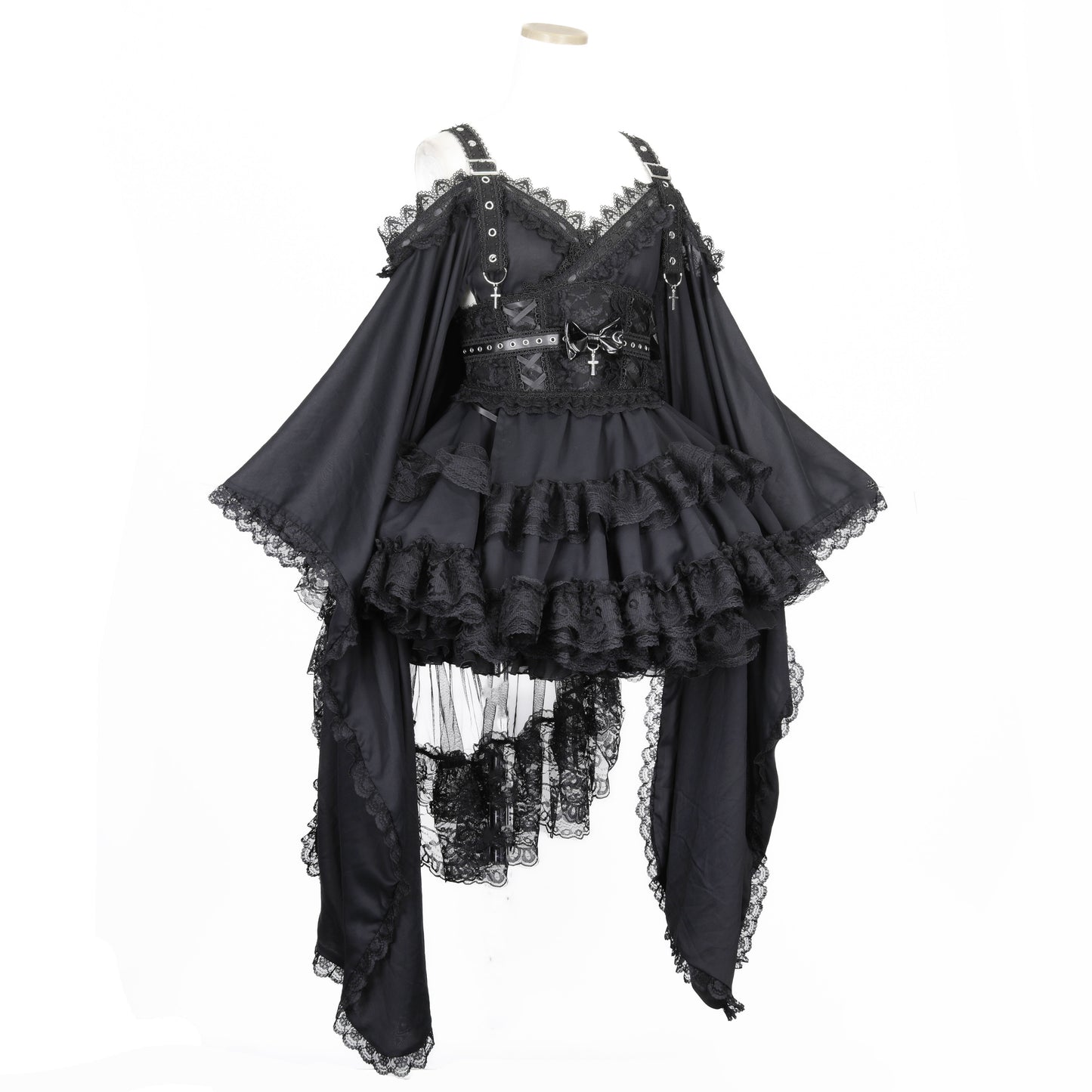 SWEET DEVIL OFF SHOULDER KIMONO OP (BLACK)