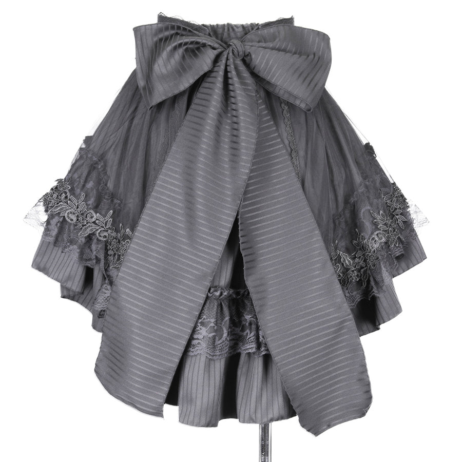 迷你围裙裙(黑 x 黑)