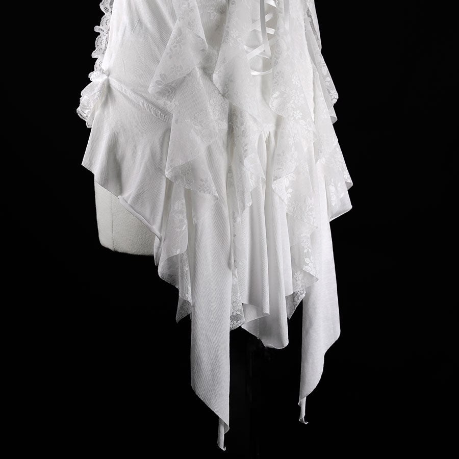 玫瑰系带紧身胸衣(白色)