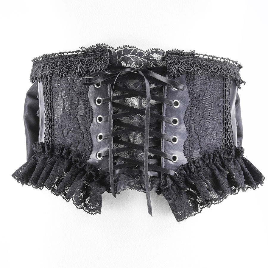 紧身胸衣样式丝带皮带(黑色)