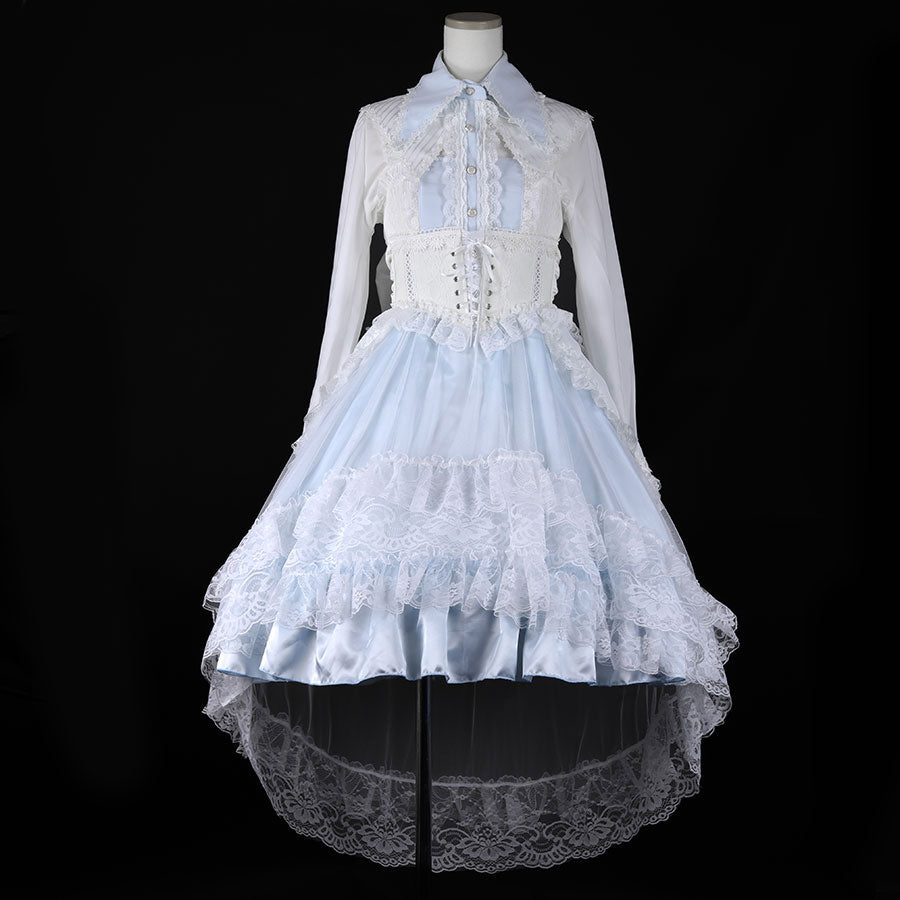 2way领子鱼尾一块(蓝色X白色)