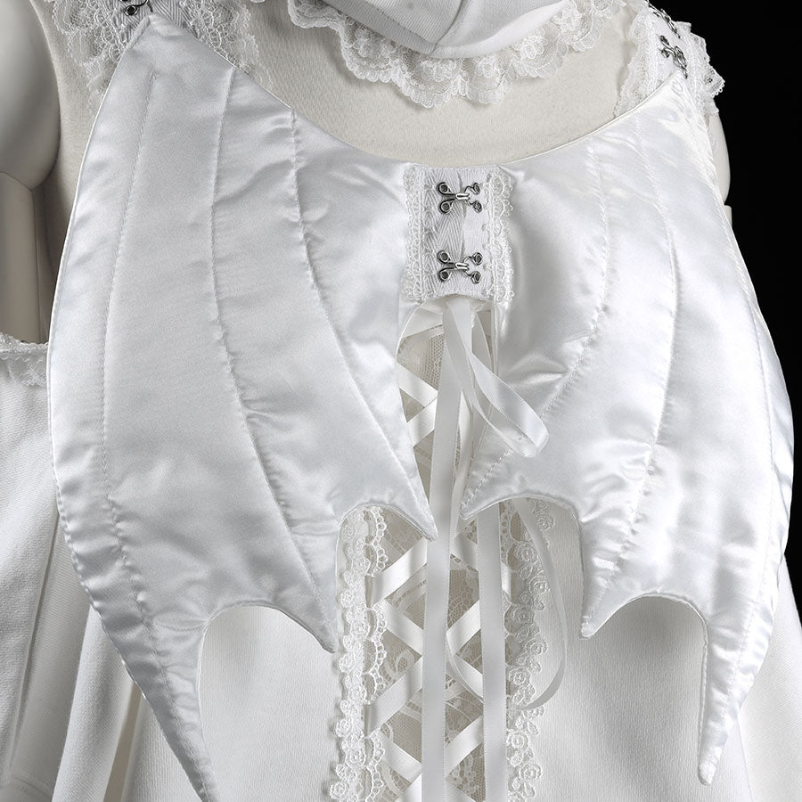 【预购1.5个月后】恶魔猫咪连衣裙派克大衣(白色)