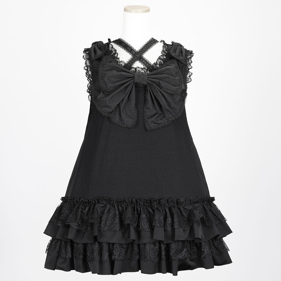 RIBBON HOLLIC PARKA DRESS (BLACK)