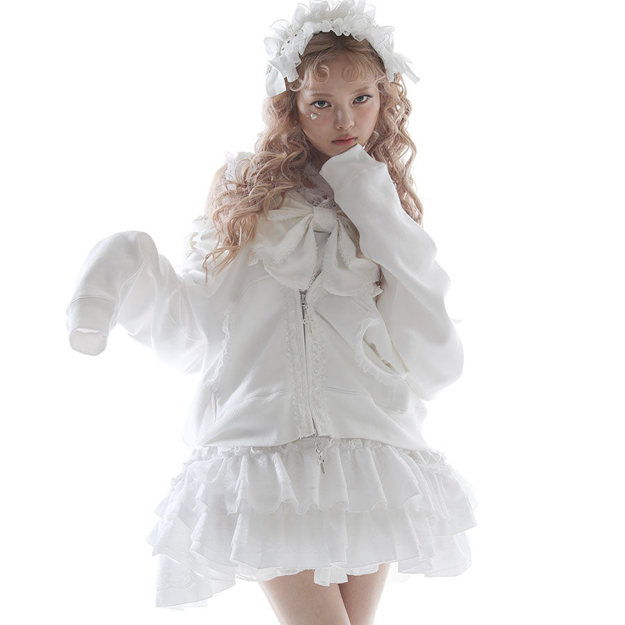 majoh ジャケット ロリィタ 白 RIBBON HOLLIC PARKA DRESS (WHITE) – MAJOH