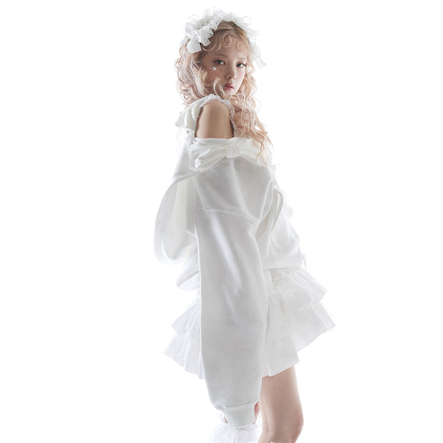 RIBBON HOLLIC PARKA DRESS (WHITE)